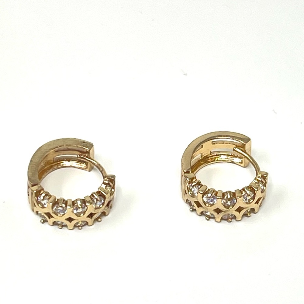 New Anthropologie Crystal Hoop Earrings - Picture 2 of 4